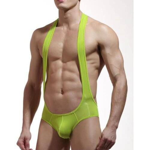 Sexy Men Onesies Ultra-thin Ice Silk Seamless Bodysuit Breathable Exotic Teddies Gay Jumpsuit Wresting Shapper Male Undershirts