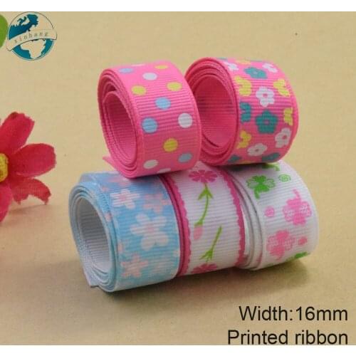 16mm width printed ribbons Polyester Grosgrain ribbon lace satin ribbons for crafts DIY accessories gift package trim#3971