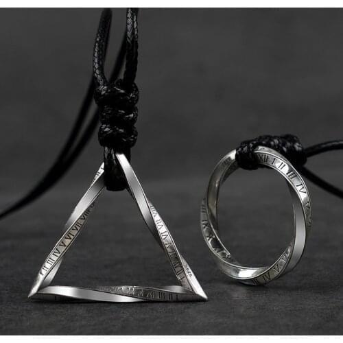 Time cycle ins fashion mens and womens pendant Mobius sterling Silver Necklace