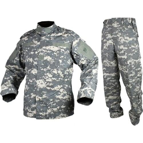 CQC Tactical Airsoft Military Army Combat BDU Uniform Men Jacket & Pants Set ACU Camouflage Outdoor Paintball Hunting Shirt