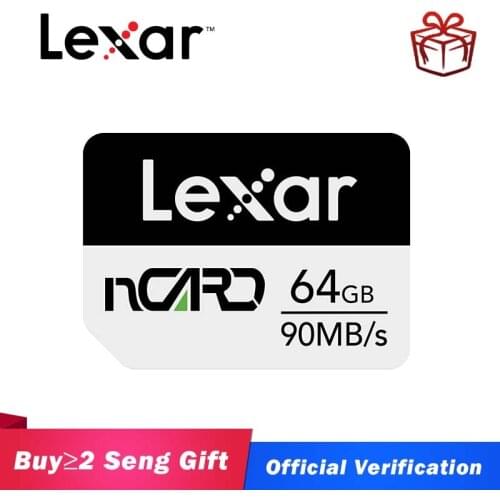 Lexar nCard 64GB 128GB 256GB Nano Card 4K Flash Phone Memory Card Max 90MB/s NM Card For Huawei P30 Mate 20 Nano SIM card slot