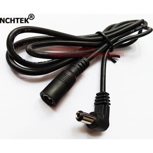 NCHTEK 90 Degree Angled DC 5.5*2.1mm Male to Female Power Plug Extension Connector Cable About 1M/Free Shipping/2PCS