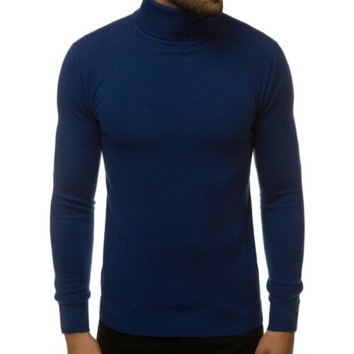 2021 New Autumn Winter MenS Sweater Mens Turtleneck Solid Color Casual Sweater Mens Slim Fit Knitted Pullovers