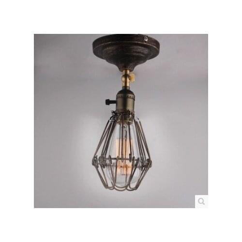 Single Head Iron Vintage Birdcage Pendant Light Wind European Creative Industries Bar Bar Clothing Store Dressing Room Lighting