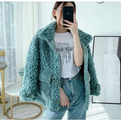 Autumn and new thick clothing women loose Korean lambs wool female winter students plush cotton coat