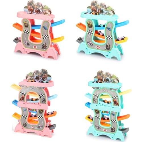 DIY Boys Glider Track Parking Lot Toys Train Babys Hands-on Ability Novel Toys Desktop Assembly Car Toys Multi Type And Color