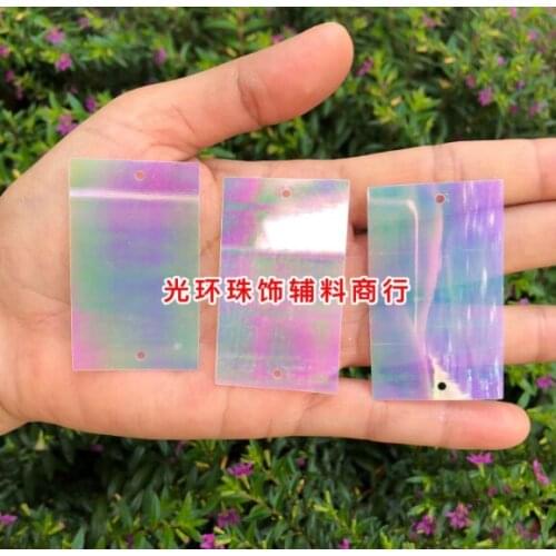 Sewing supplies 30 * 50mm rectangular color white double hole Sequin square hanging piece wedding Sequin DIY bead curtain