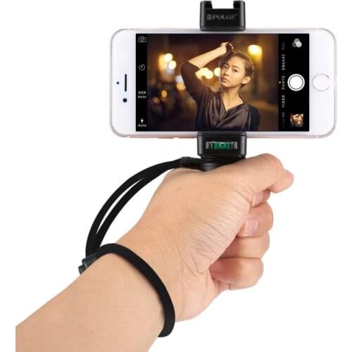 Handheld Grip Rig Stabilizer ABS Tripod Adapter Mount with Cold Shoe Base & Wrist Strap For iPhone X 8plus 8 Galaxy S9+ S9 Sony