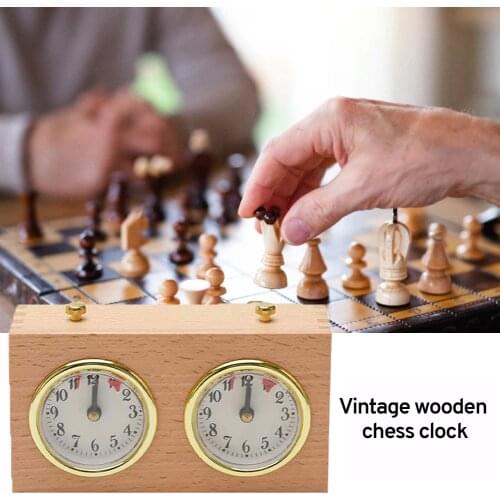 Chess Clock Board Game Wooden Compact Digita Lnternational Portable Competition Game Timer Mechanical Count Up Down Analog Chess