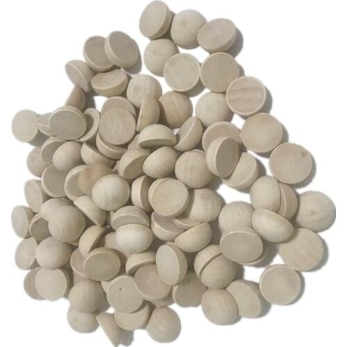 10PCS 25MM Split Wood Balls Half Wooden Balls Mini Round Half Ball Unfinished Natural Half Beads for DIY Christmas Party Crafts