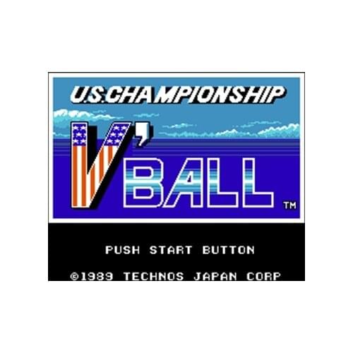 US Championship V'Ball Region Free 8 Bit Game Card For 72 Pin Video Game Player