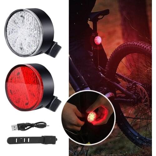 Bicycle Light USB Rechargeable Bike Rear Taillight Waterproof Bicycle Cycling 7 Flash Windmill Color Rear Lamp Bike Accessories