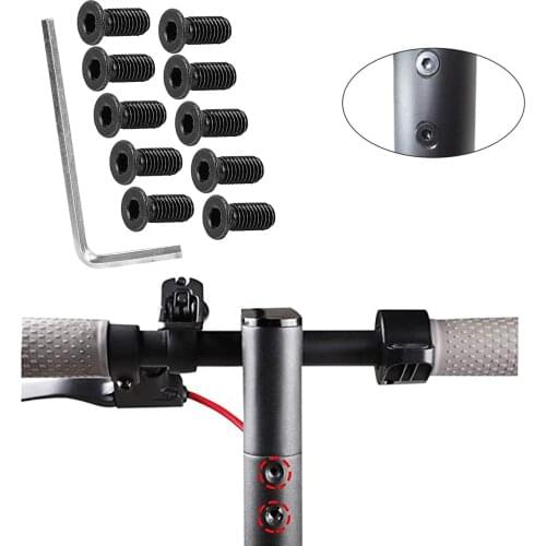 10 pcs Carbon Steel Front Handlebar Fork Tube Screws With Hexagon Wrench for Xiaomi M365 Electric Scooter Replacement Parts