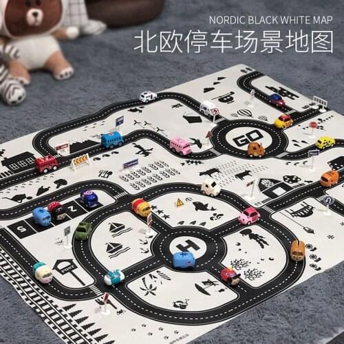 Early Education Knowlege Kid City Park Traffic Highway Map Wateproof Portable Play Mat Cartoon Toys for Baby Toddler Road Carpet