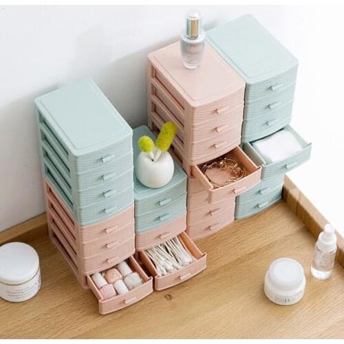 Drawer Mini Desktop Storage Box Multi-layer Cosmetics Finishing Box Plastic Jewelry Lipstick Storage Case Organizer
