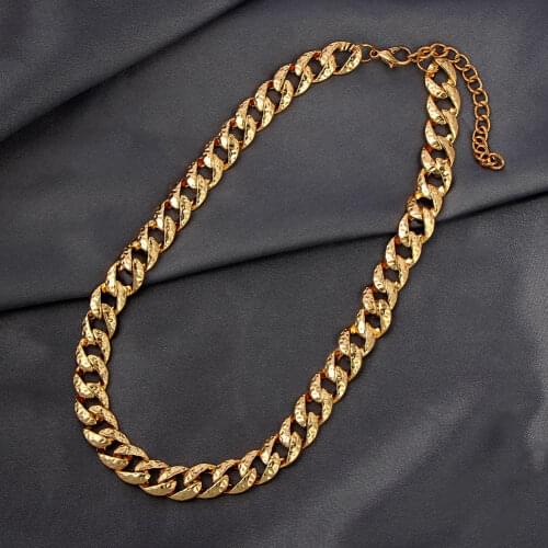 Golden Punk Metal Chunky Choker Necklace For Women Fashion Miami Cuba Chain Necklaces Bohemian Trendy New Statement Jewelry Gift