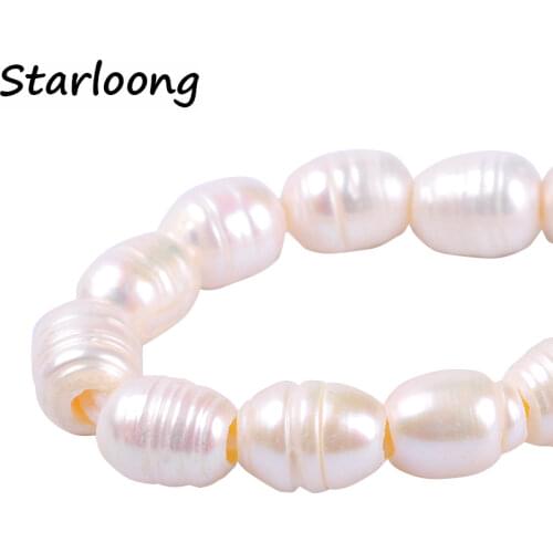 1pack/lot A quality hole 3.5mm dia 10-11mm oval rice shape natural freshwater pearl beads jewelry DIY for necklace bracelet