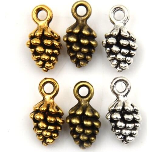 10pcs/lot Charms Pinecone 14*7mm Antique Making Pendant Fit Vintage Tibetan Silver DIY Bracelet Necklace