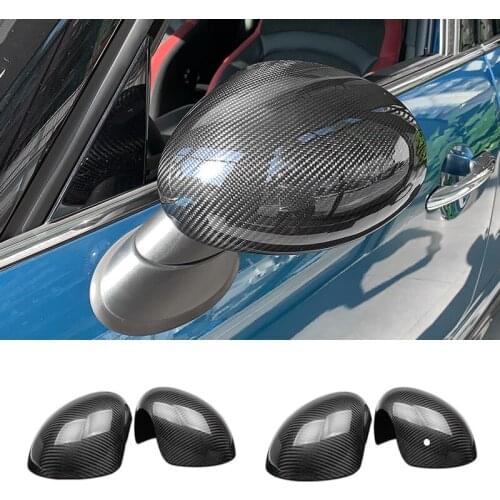 2pcs Car Rear View Mirror Cover Case Carbon Fiber Shell For Mini Cooper JCW F54 F55 F56 F60 Countryman Accessories