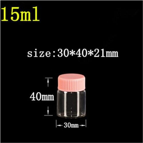 24 pcs 21 mm Screw Mouth Glass Bottles With Pink Plastic Cap DIY 15 ml 30x40 mm Transparent Empty Containers Glass Vials