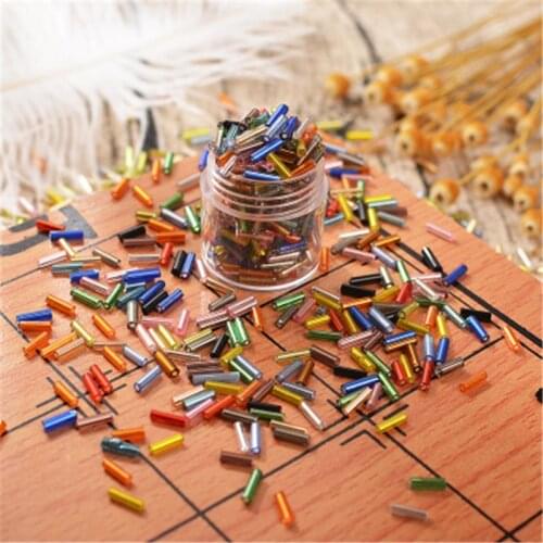 700pcs/lot 2*6mm Loose Glass Tube Beads Seedbead Colorful Crystal Spacer Beads For Craft Necklace Jewelry Findings Accessories