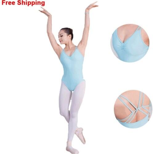 Girls Adult Summer Sleeveless Ballet Leotards Cotton Stretch Bodysuit Women Ladies Gymnastics Leotards Dance Clothes