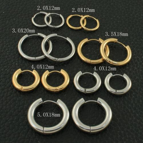Free Shipping Fashion 2mm Round Stainless Steel Jewelry Simple Hoop Earrings Personality For Women Girl Gift EFGZDGAC
