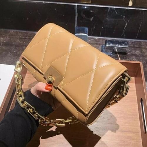 Chain PU Leather Shoulder Bags For Women 2021 Simple Bag Lady Travel Purses and Handbags Good Quality Branded Trending Hand Bags