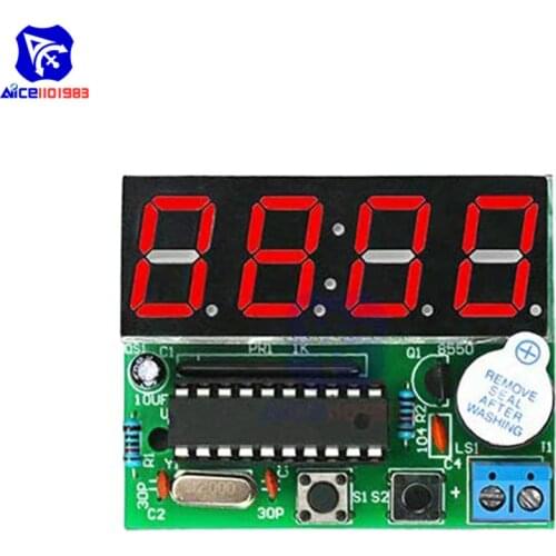 Diymore AT89C2051 Digital 4 Bits Electronic Clock Electronic Component Suite DIY Kit
