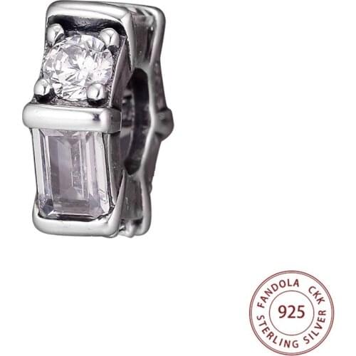 CKK 925 Sterling Silver Ice Sculpture Spacer Charms Crystal BeadS for Jewelry Making Fit Europe Bracelets Berloques