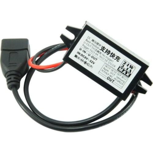 DC-DC Converter Module input 6V~32V to 5V~12V 24W(Max)USB Step Down Power Output Adapter Car Potting Waterproof Power