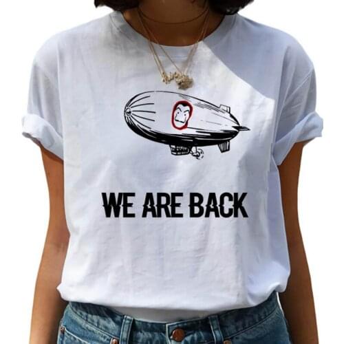 Summer New Money Heist Tshirt The House Of Paper La Casa De Papel T Shirt Vogue Casual Dali Mask Casa De Papel T-shirt Women Top