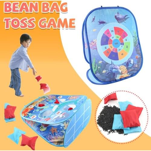Bag Toss Game For Kids Indoor Outdoor Play Double Sided Cornhole Toss Boar Sports Parent-child Interactive Game Gift