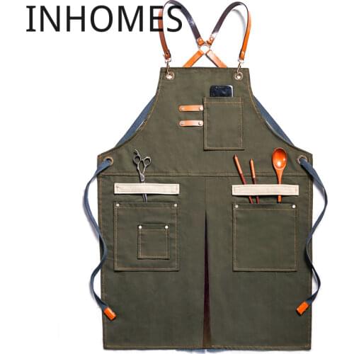 Custom Logo Apron Cowboy Delantal mujer Restaurant Flower Work Barista Milk Coffee Barber Shop Chef Beauty Nails Studios Uniform