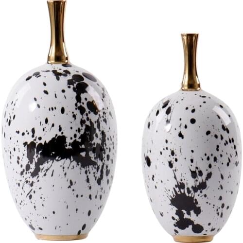 Ceramic Body Decoration Abstract Art Gold-Plated Flower Device Coffee Table TV Cabinet Table Decoration