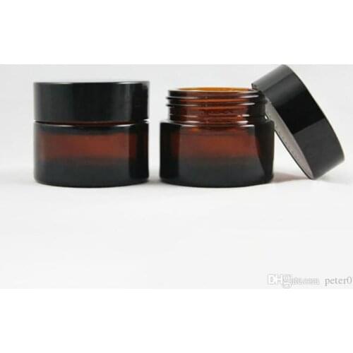 Brown Amber Glass Cream Jar Black Lid 20 30 50 g Cosmetic Jar Packaging Sample Eye Cream