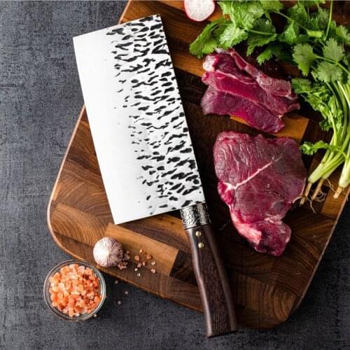 Forged kitchen knife traditional satin slicing knife lady kitchen knife stainless steel home kitchen knife sharp edge