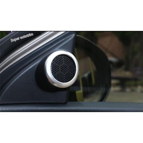 Lapetus Matte Interior Refit For Toyota Corolla 2014 - 2018 Pillar A Speaker Audio Sound Stereo Ring Cover Chromium Styling Trim