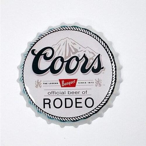 Bottle Cap Shaped Metal Beer Wall Decor for Bar Metal Tin Sign for Painting Bars Plaque