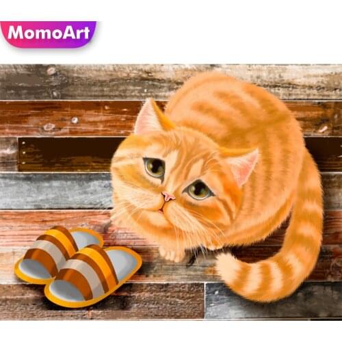 MomoArt Diamond Painting Cat New Arrival Diamond Mosaic Animal Cross Stitch Kits Embroidery Full Drill Square Decor For Home