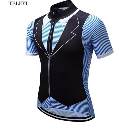 TELEYI Mens Outdoor Ropa Ciclismo Cycling Bicycle Gentleman Bike Shirt Outdoor Sports Short Sleeve Jersey Tops XS-4XL