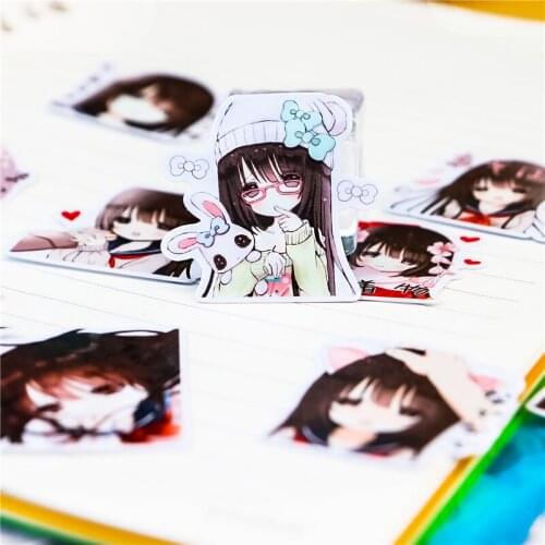 35pcs lovely Anime character girls stickers scrapbooking pegatinas stationery bullet journal kawaii papelaria notebook sticker