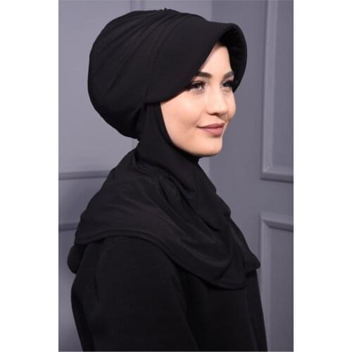 2021 New Fashion Ready-made Hijab Islamic Clothing Sports Black Hat Scarf Womens Scarf Ready-to-Wear Full Cover Inner Hijab