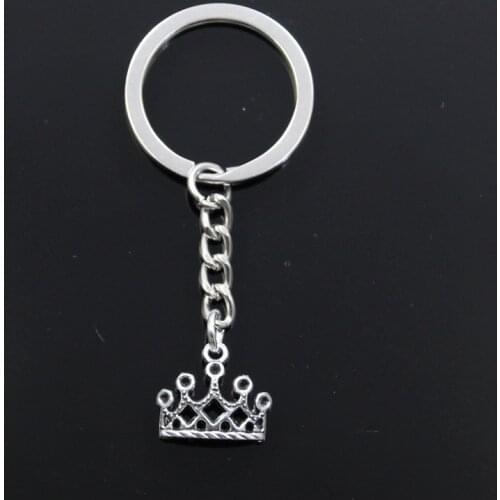 New Keychain 16x18mm Crown Pendants DIY Men Car Key Chain Ring Holder Keyring Souvenir Jewelry Gift