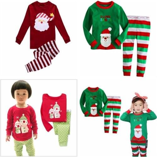 New Style Children Pajamas Kids Long Sleeve Tshirt + Pants Pyjamas Baby Boys Girls Sleepwear Clothing Sleeping Suit Nightwear
