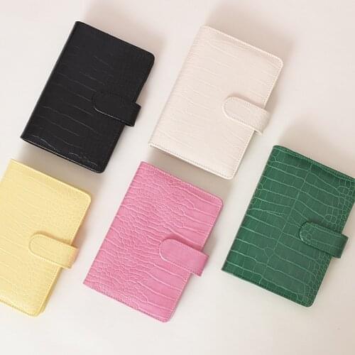 A6 PU Leather Binder Cover 6 Ring Personal Planner Organizer Refillable Notebook for Filler Paper, with Magnetic Buckle Closure
