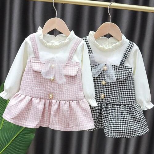 Baby Dresses for Girls Plaid Birthday Party Dress Long Sleeve Princess Dress Infant Baby Clothing Toddler Girl Clothes Vestidos