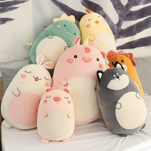 Soft Plush Toy Animal Kawaii Unicorn Dinosaur Lion Soft Big Pillow Buddy Stuffed Cushion Valentines Gift For Kids Girl