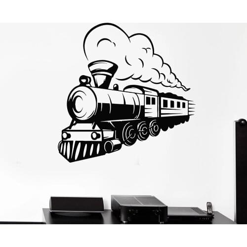 Train Locomotive Steam Railway Transport Vinyl Wall Sticker Wall Decals For Livingroom Reading Room Simple Cute Funny C670