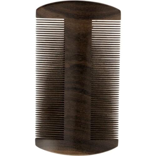 Chacate Preto Double Dense Teeth Hair Brush Anti-Static Beard Mustache Comb